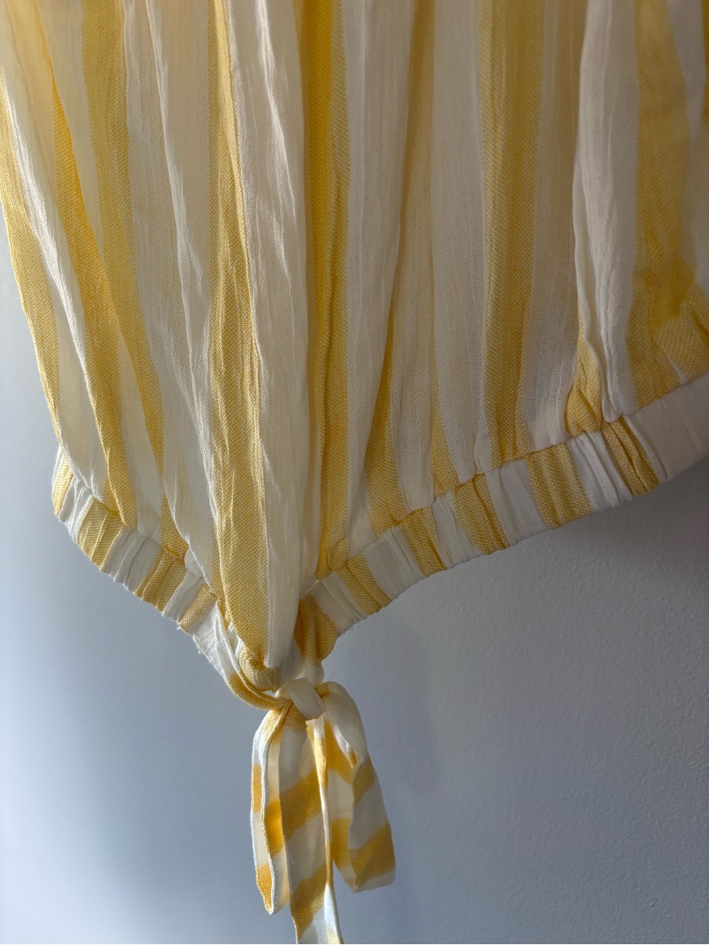 Poem&Thread Yellow Stripe Ruffle Off the Shoulder Top - Picture 5 of 5